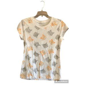 Womens Wound Up Cat Faces T shirt Tee Fit